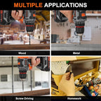 COMOWARE 20V Cordless Drill, Brushless Power Drill Set with 1.5Ah Li-ion Battery & Fast Charger, 23+1 Clutch 1/2" Keyless Chuck Max 38 N.m, Dual Speed Electric Drill Driver Accessories
