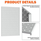 Metal Pegboard Panels 16×12 Inch, Wall-Mounted Tool Organizer Boards, Modular Pegboards for Garage, Workshop, Kitchen, Workbench, or Storage Room (3 PCS, Grey)