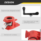 Wood Gluing Pipe Clamp Set | 3/4" Heavy Duty Woodworking Cast Iron Pipe Clamps Quick Release Pipe Wood Clamps (4 Pack, 3/4")