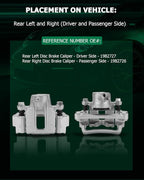 SCITOO Rear Left+Right Brake Calipers With Bracket 19B2726 19B2727 Compatible For Toyota For 4runner 2003-2009 For Toyota FJ Cruiser 2007-2014