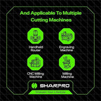 Spiral Upcut Router Bit 1/4 Inch Shank 1/4 Inch Cutting Dia. 1'' CL. Extra Long 2-1/2'' OVL. Solid Carbide Upcut CNC Bit, Ideal for Wood Engraving and Plunging Applications