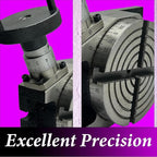 MachEl 4"/100mm Precision Rotary Table with 80mm Round Vice and Clamping T-Nut Bolts – Ideal for Horizontal and Vertical Milling and Indexing