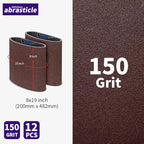 12 Packs 8 x 19 inch 150 Grit Cloth Floor Sanding Belts Ideal for Sanding Commercial and Residential Flooring