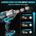 Cordless Impact Wrench 3/4" for Makita 18V Battery, Impact Wrench 1500FT-LBS(2000N.m) High Torque Brushless Electric Impact, with 3 Speed Modes Power Impact Driver