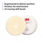 3M Perfect-It Random Orbital Coarse Wool Compounding Pad, 5"/130 mm, White, 34120, Orbital Pads for Automotive Compounding and Polishing