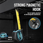 DURATECH Magnetic Tape Measure 16FT with Fractions 1/8, 2 Pack Retractable Measuring Tape, Easy to Read Both Side Measurement Tape, Magnetic Hook and Shock Absorbent Case for Construction, Carpenter