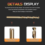 Drill Bit, 3/32" Cutting Diameter (2.381mm), 4241 HSS Black and Gold 118° Cutting Angle Versatile Jobber Bits - (Applications: for Drilling Plastic Wood Soft Thin Metal), 24-Pieces