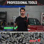 Magnetic Socket Organizer, 1-Piece Heavty Duty ABS Socket Holder, Socket Rail for Tool Box, Premium Quality 360° Swivel Socket Rack with 14 Clips for 3/8-Inch(Red)