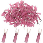 100PCS Heat Shrink Fork Connectors,Insulated AWG22-16 Fork Crimp Terminal,#8 Marine Waterproof Spade Wire Connectors
