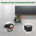 Leveling Machine Casters Wheels, Heavy Duty Workbench Casters with Ratchet Arm 2200 LBS, Green Retractable Casters Set of 4, Nylon Wheels & Leveling Feet, Suitable for Equipment, Workbench