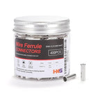 HKS 400PCS Non-Insulated Wire Ferrules- AWG12-4.0mm² Copper Barrel Pin Cord Terminals for Wiring Electrical Crimp EN4012-400