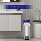 Bathroom Trash Can with Lid，5L/1.3 Gallon Trash Can with Removable Liner Bucket, Small Garbage can for Bathroom,Bedroom,Home Office,Silver