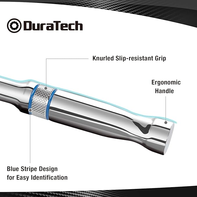 DURATECH 3/8-Inch Drive Ratchet, 90-Tooth Quick-release Ratchet Wrench, Reversible, Chrome Alloy Made, Full Polished, Stocking Stuffers for Men Women Gifts for Men Gifts for Women Gifts for Dad