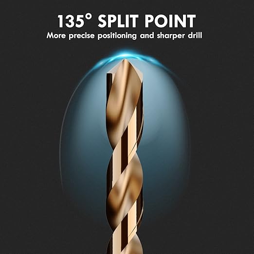 Metric 19Pcs M35 Cobalt Drill Bit Set, 1.0mm-10.0mm HSS Cobalt Jobber Drill Bits for Hardened Metals, Stainless Steel, Cast Iron and Wooden Plastics, with Metal Index Storage Box