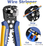 haisstronica Wire Stripper and Crimping Tool,AWG 24-10 Automatic Stripper Tool with AWG 22-10 Ratchet Wire Crimper For Heat Shrink Connectors