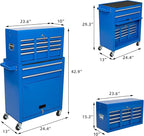 8-Drawer High Capacity Rolling Tool Chest - Wheeled Cabinet with Lockable Drawers - Combo Tool Box for Workshop & Mechanics Garage