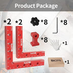 90 Degree Positioning Square Right Angle Clamp(5.5" +4.7") Aluminum Alloy Woodworking Carpenter Tool,4 Pcs Right Angle Clamps With 8 Clamps,For Picture Frame Box Cabinets Drawers