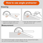 Angle Protractor Angle Finder Ruler Two Arm Stainless Steel Protractor Woodworking Ruler Measure Tool with 0-180 Degrees(10 cm/ 3.94 Inch)