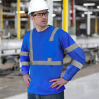 AYKRM Safety T Shirt Reflective High Visibility hi vis Long Sleeve T Shirt (XS-6XL)