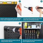 Metal Pegboard for Garage Storage,Steel Pegboard Heavy Duty 16-Inch X 32-Inch Metal Peg Board Tool Organization Panels (Black, 3 Pack)