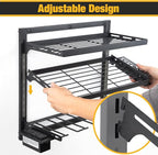 COFIT Power Tool Organizer with Adjustable Height 3-Tier Iron Tool Rack and Wall Mount Charging Station for Drill and Garage Workshop