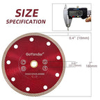 GoYonder Super Thin 7" Diamond Saw Blade for Cutting Porcelain Tiles, Granite - 180mm Angle Grinder Blade (7in (180mm)-Red 2PCS)
