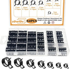 84PCS 7-17mm Fuel Line Hose Clamps Spring Clamp Firmware Silicone Vacuum & Automotive Replacement Fastener Sorting Kit, Black Manganese Steel Spring Hose Clamp DD006-b