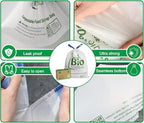 13 Gallon Compostable Trash Bags, 50 Count Biodegradable Drawstring Compost Food Waste Bags, Heavy Duty 1 Mil, 49.2 Liter, Tall Kitchen Large Garbage Bags, US BPI and Europe OK Compost