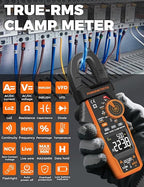 Digital Inrush Clamp Meter, CM06Pro Clamp Multimeter, T-RMS 6000 Counts 1000A Amp Voltage Tester with VFD, LOZ, Measures NCV, AC/DC Voltage Current, Continuity Capacitance Resistance