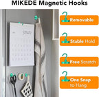 MIKEDE Magnetic Hooks Heavy Duty, 150LB Strong Magnet with Hook for Fridge, Super Neodymium Extra Strength Industrial Hooks for Toolbox, Cruise, Grill(Green,10 Pack)