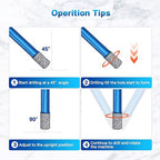 Diamond Hole Saw Kit - Porcelain Tile to Granite Drilling, 9pcs Diamond Drill Bits with Triangle Shank (6 8 10 20 25 32 35 43 50mm)