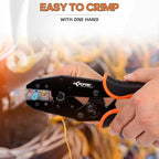 KF CPTEC Crimping Tool Set 9 PCS - Ratcheting Wire Crimper - Quick Exchange Jaw for Heat Shrink, Open Barrel, Insulated Electrical Connectors,Insulated and Non-Insulated Ferrules, solar connector
