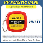 Macarrie 80 Pcs Small Tape Measure Keychains 6 ft/ 2 m Mini Retractable Measuring Tape Bulk with Slide Lock Construction Party Favors for School Prize Bag Filler DIY Projects Office Home Use, 4 Colors