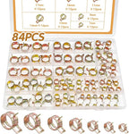 84PCS 7-17mm Fuel Line Hose Clamps Spring Clamp Silicone Vacuum Wire Air Pipe & Bushing Automotive Replacement Fastener Selection Kit DD006-c