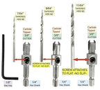 Wood Countersink Drill Bit Set #4#6#8 Set Countersink HSS M2 Tapered Drill Bits, Quick Change Hex Shank Countersink Bit, 1 Stop Collar, 1 Allen Wrench, Countersink Drill Bit for Woodworking