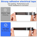 Qilery 60 Pack Electrical Tape Waterproof 3/4 in x 65 ft Electric Wire Tape for Any Weather Under 600v Home Outdoor Insulating Wire Wrapping(Black)
