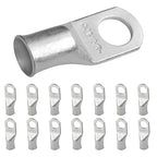 SELTERM 15pcs 2/0 AWG 1/2" Stud UL Marine Grade Battery Terminal Connectors Tinned Copper Battery Cable Lugs 00 Gauge Wire Connectors Electrical Battery Cable Ends Ring Terminals Tinned Copper Lugs