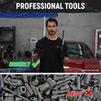Magnetic Socket Organizer, 1-Piece Heavty Duty ABS Socket Holder, Socket Rail for Tool Box, Premium Quality 360° Swivel Socket Rack with 12 Clips for 1/2-Inch(Black)