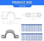 3/4 Inch PVC Pipe Strap, 2-Holes Conduit Pipe Clamps Plastic Pipe Supports (Grey, 20 Pcs)