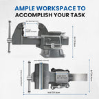Forward CR50A-5.5In Bench Vise Heavy Duty Vice with Anvil and 210 Degrees Swivel Base (5 1/2")