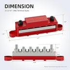 400A Bus Bar 12V Power Distribution Block 6 x 5/16" (M8) Terminal Studs 12 Volt Marine Bus Bar Positive & Negative for Boat Automotive Solar System