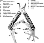 Gifts for Men, KUPERIA Multitool Needle Nose Pliers, 16-in-1 Stainless Steel Multi Tool Pocket Knife, Cool Gadgets, Survival Knife with EDC Pouch Used as Bottle Opener, Screwdriver, saw etc