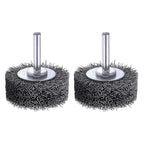 Rocaris 2 Pack 2 Inch Wire Wheel Brush for Drill Attachment - Heavy Duty Carbon Steel Brushes for Paint, Rust & Corrosion Removal - 0.0118" Wire, 1/4in Shank, 20000RPM