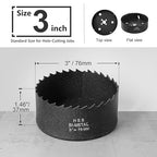 3 Inch Hole Saw with 3/8" Triangle Shank Quick Change Arbor, JTemgle Bi-Metal Hole Saw Heavy Duty Hole Cutting Tool for Cornhole Boards, Recessed Lights, Wood, Plastic, Drywall & Soft Metal