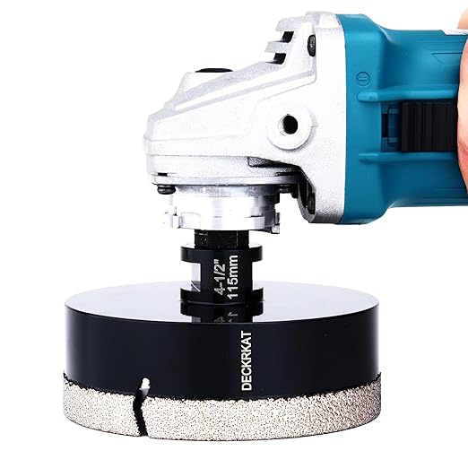 4-1/2" Diamond Hole Saw, 115mm Tile Hole Saw Drill Bit Diamond Tipped for Granite Marble Ceramic Glass Porcelain Quartz Tiles Stones Countertop, Core Drill Bits with 5/8-11 Thread for Angle Grinders