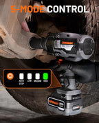 TITANCE X9 Brushless Impact Wrench, 20V Cordless 3/4'' Impact Gun, 1650 Ft-lbs (2200 Nm) High Torque, 5 Modes, 4.0Ah Battery Powered Heavy-Duty Wrench for Lug Nuts, Truck, Tractor & Industrial Use