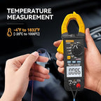 Digital Clamp Meter Multimeter 6000 Counts Voltage Tester with Auto Range, AC/DC Voltage, AC/DC Current, Resistance, Capacitance, ACV LowZ, Diode, Live Wire Test, NCV, True RMS,AC Current Meter LD204+