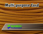 BORED? PARACORD! 550 lb Paracord - Ideal for Crafting, Camping, DIY Projects, Active & Military Outdoors - Strong Survival Rope - Tactical Parachute Cord Type III - Goldenrod 50 Feet