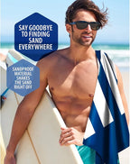 VENTURE 4TH Microfiber Beach Towel: Quick-Dry, Compact, Sand-Free, Absorbent, Sandproof and Lightweight - Perfect for Camping, Beach, and Roadtrips (Dark Blue Stripes Design | 35x78 inches)