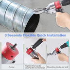 360° Pivoting Drill Metal Shear Attachment, Professional Power Tool Accessory for Cordless & Corded Drills, Heavy-Duty Metal Cutter for Iron, Aluminum & Copper Sheets with Adjustable Handle- R